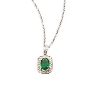EFFY Two-Tone 14K Emerald Diamond Necklace